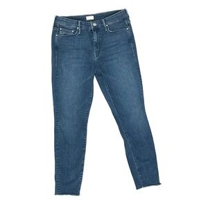 MOTHER The Looker Ankle Fray Jeans Chain of‎ Destiny Medium Wash Size 29